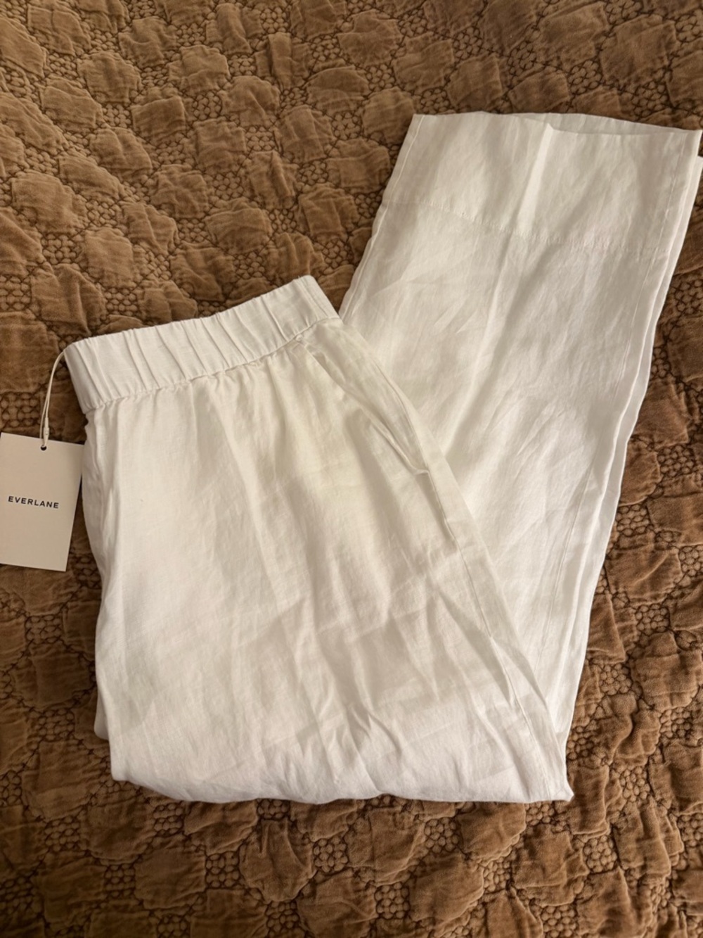 EUC Everlane White Linen Wide-Leg Trousers
